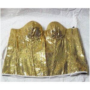 Daisy Corsets Gold Sequined Corset Top, SZ 5XL, EUC - Burlesque Rocky Horror